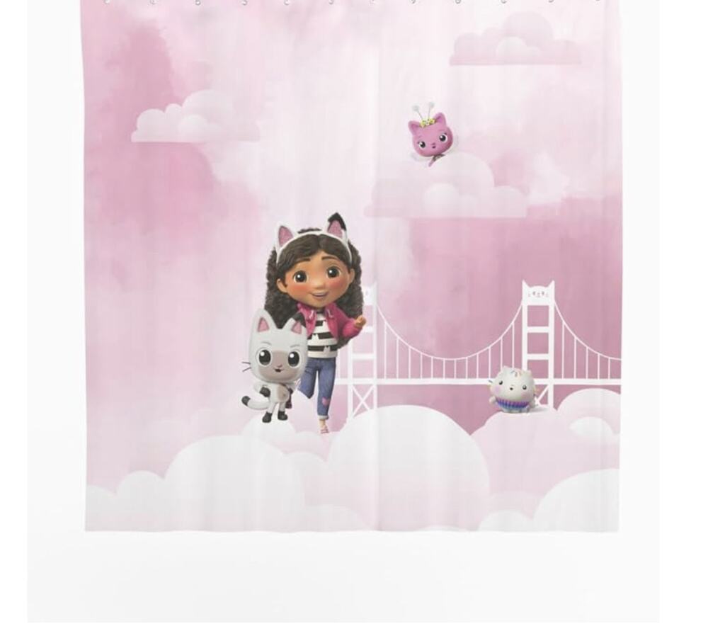 Gabby's Dollhouse The Movie -Shower Curtain Set, 72 x 72 Inch Curtain-Polyester